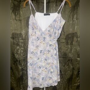 Lavender Floral One-Shoulder Slip Dress